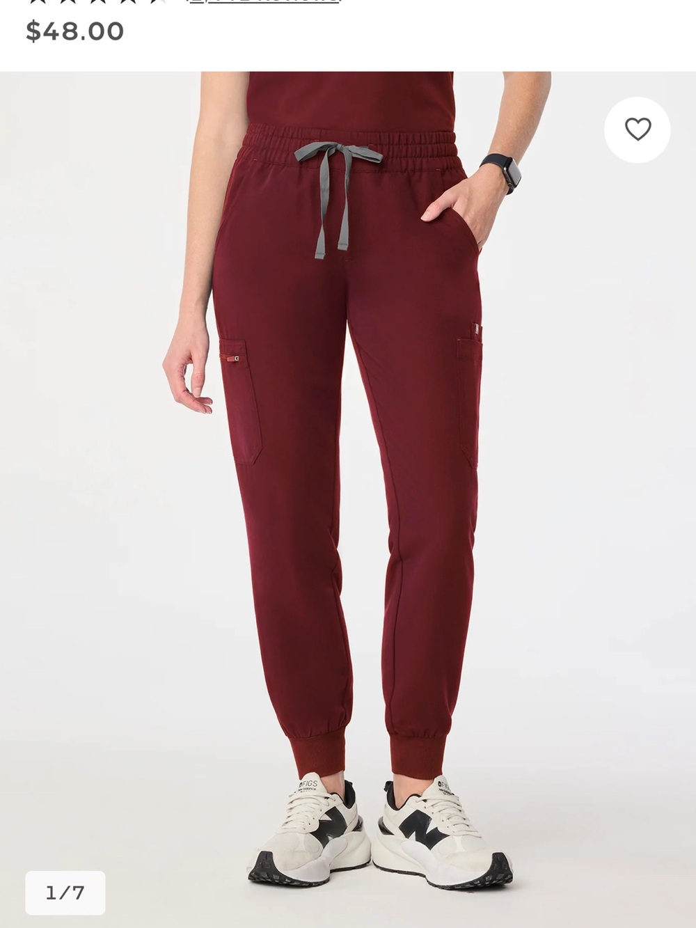 Figs scrubs Women's Burgundy Drawstring Jogger Pants